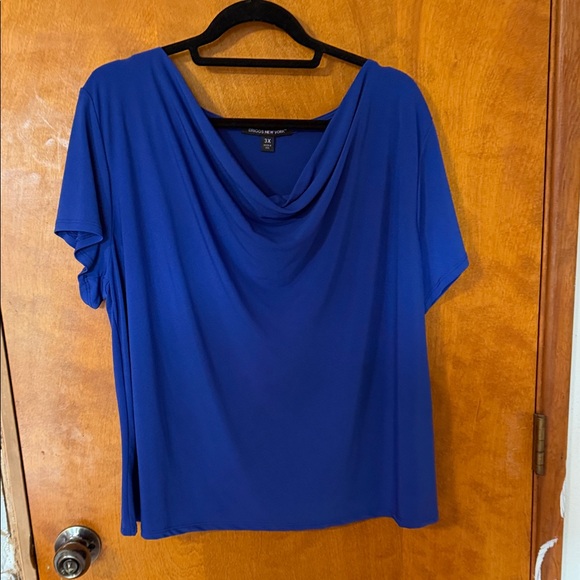 George Tops - George Royal Blue Cowl Neck Blouse